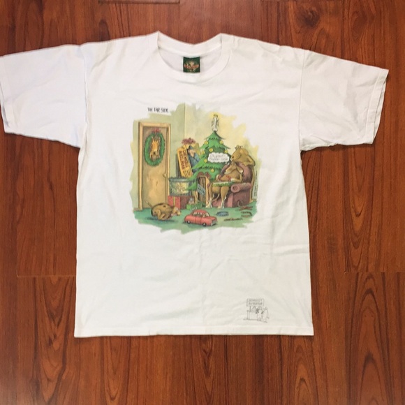 80s Vintage The Far Side Funny Christmas Tee Shirt - Picture 2 of 6
